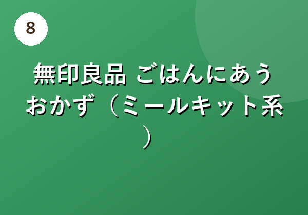 無印良品 ごはんにあうおかず(ミールキット系)